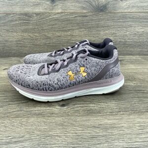 Under Armour Charged Impulse Knit Womens 8 Purple Gold Running Shoes 3022601-501